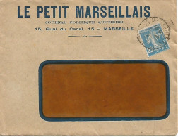 FRANCE ANNEE 1907 N°140 PERFORE PM LE PETIT MARSEILLAIS 01 11 24 + CORRESPONDANCE TB  - Cartas & Documentos