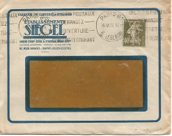 FRANCE ANNEE 1924/1926 N°193 PERFORE ETABLISSEMENT SIEGEL 16 II 27 FACTURES  TB  - Briefe U. Dokumente