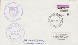 Ross Dependency 1975 Ca Vanda Station Signature Station Leader  Ca Scott Base 24 NOV 1975 (ZO250) - Storia Postale