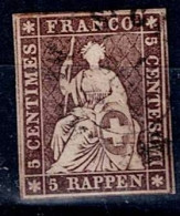 SWITZERLAND 1854 HELVETIA MI No 13II USED VF!! - Used Stamps