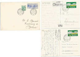 Suisse Automobil Post Bureau Service - Small Postal History Lot In 1 Cover + 2 Pcards - Covers & Documents