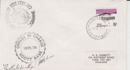 Ross Dependency 1975 Ca Officer In Charge + Signature Ca Scott Base 13 NOV 1975 (ZO254) - Brieven En Documenten