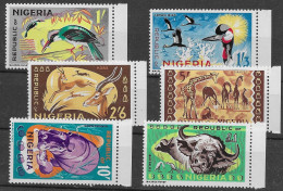 Nigeria High Values From Animal Set Mnh ** 1966 Birds Girafe Hippo 60 Euros - Nigeria (1961-...)