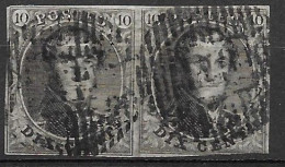 OBP3 In Paar Met 4 Randen (rechtsonder Geraakt) En Met Ambulantstempel M.V Verticaal !! (vrij Onduidelijk, Zie Scans) - 1849-1850 Medaillen (3/5)