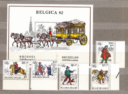 BELGIUM 1982 Post History Mi 2123-2128 Bl 53 MNH(**) #33772 - Correo Postal