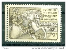 Werbemarke Cinderella Poster Stamp Fabrik Historischer Maskenkostüme Fasching Karneval München #434 - Erinnofilia