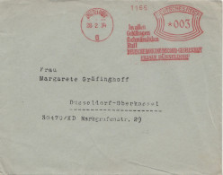 Deutsches Reich Brief Mit Freistempel Düsseldorf 1934 Deutsche Bank Filiale Düsseldorf Ortbrief - Máquinas Franqueo (EMA)