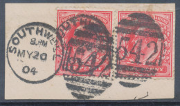 GB EVII 1d Scarlet (pair) VFU With Duplex „SOUTHWELL / 542“, Nottinghamshire (3VOD, Time In Full 8.PM), 20.5.1904 - Used Stamps