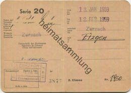 Schweiz - Persönliches Schüler- Und Lehrlingsabonnement - Serie 20 - Zurzach Etzgen - Fahrkarte 1959 - Europe