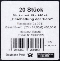 99 MH Meister Bertram: Erschaffung Der Tiere, BANDEROLE Ohne DHL-Code - 2011-2020