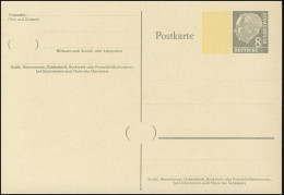 P 35aI Heuss I 8 Pf Beidruck In Gelb 15x22 Mm ** - Postcards - Mint