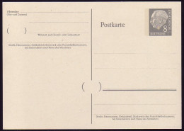 P 35bII Heuss I 8 Pf Beidruck In Weiß 4x22 Mm ** - Postcards - Mint