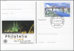 PSo 76 Philatelia Köln Und Kölner Dom 2001, VS-O Frankfurt 05.04.2001 - Postcards - Mint