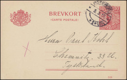 Postkarte P 30 BREFKORT König Gustav Mit DV 516, GÖTEBORG 5.3.1917 Nach Chemnitz - Entiers Postaux