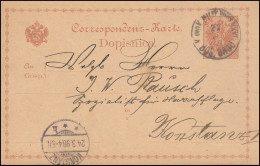Österreich Militärpost Postkarte P 3 Wappenadler 2 Kr. MILT.POST BOS. BROD 1898 - Bosnia Herzegovina