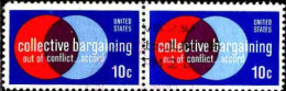 USA Poste Obl Yv:1045 Mi:1165 Collecting Bargaining Paire (Obl.mécanique) - Oblitérés