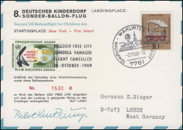 8. Deutscher Kinderdorf Sonder-Ballonflug USA-Deutschland, SSt WAHLWIES 3.11.69 - Airships