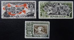 Sowjetunion Mi 1071-1073 A , Sc 1080-1082 ,  25 Jahre Briefmarken , Gestempelt - Gebraucht