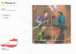 FDC AUSTRIA Block 21,music,Roling Stones - FDC