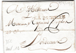 La Rochelle, 44mm X 3.5mm, Lettre Avec Signature Du 6/11/1773 - ....-1700: Precursori