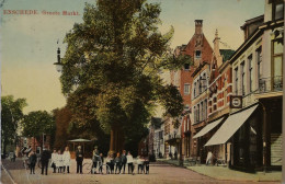 Enschede //  Groote Markt 1915 Hoek Vouwen - Enschede