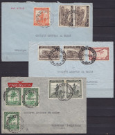 Congo Belge - Lot 3 LSC Avion Affr. Ém.1942 + PA12 Càd COSTERMANSVILLE 1948 Pour FLAWINNE - Cartas & Documentos