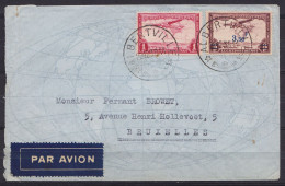 Congo Belge - L. Par Avion Affr. PA8 + PA17 Càd ALBERTVILLE /22-12-1938 Pour BRUXELLES - Lettres & Documents