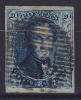 Belgique - N°4 TB 20c Bleu Papier Moyen - D73 LIEGE - 1849-1850 Medallions (3/5)