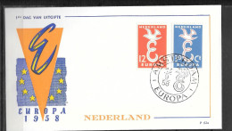 1958 - FDC - PAYS-BAS - 7 - 5 - 1958