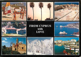 Chypre - Cyprus - Multivues - Scènes De Plage - Femme Aux Seins Nus - CPM - Voir Scans Recto-Verso - Chypre