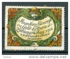 Werbemarke Cinderella Poster Stamp Krankenfürsorge Lotterie München 1912 #452 - Cinderellas