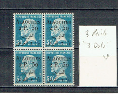 20 Alaouites Pasteur 50 C. Bleu Bloc De 4 Variété 3 Points Luxe - Ongebruikt