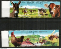 2018 EMISIÓN AMÉRICA UPAEP. ANIMALES DOMÉSTICOS. SET-TENANTS.  4 Val. NEUFS ** Cuba - Hoftiere