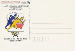 Poland Postcard Bez. Gdansk 1996.02: Sport Nadole Gniewino Spartakiad Of Postal Workers Run Map - Entiers Postaux