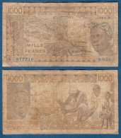 1000 Francs CFA, 1989 A, Côte D' Ivoire, B.020, A 977719, Oberthur, P#_07, Banque Centrale États De L'Afrique De L'Ouest - Stati Dell'Africa Occidentale