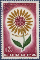 France Poste Obl Yv:1430 Mi:1490 Europa Cept Fleur à 22 Pétales (cachet Rond) (Thème) - 1964