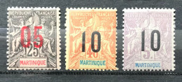 Lot De 3 Timbres Neufs* Martinique 1912 Y &t 79 À 81 - Neufs