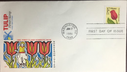 United States USA 1991 Tulips Flowers FDC Cover Unused - Other & Unclassified