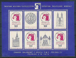 Poland Label - Balloon 1973 (L092): Poznan Exhibition Polska 73 (sheet) - Balloons