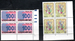 ITALIA REPUBBLICA ITALY REPUBLIC 1996 STAMPA ITALIANA E LA GAZZETTA DELLO SPORT SERIE QUARTINA ANGOLO DI FOGLIO MNH - 1991-00: Neufs