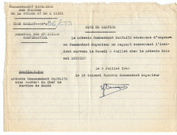 Jean Rapenne.Gouverneur.Très Secret.Incident Médical Confidentiel.destinataire Commandant Parfaite.Chef Du Service Santé - Documenti