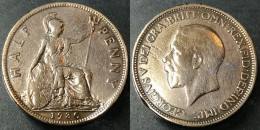 Monnaie Royaume Uni - 1930  - Half Penny George V 2e Effigie, Petite Tête - C. 1/2 Penny