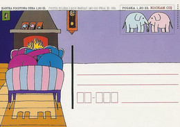 Poland Postcard Cp. 1299: I Love You Elephant - Postwaardestukken