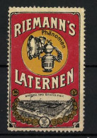 Reklamemarke Brüssel, Grand Prix 1910, Messehaus, Riemann's Phänomen Laternen  - Erinnofilia