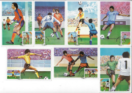 Cuba 1982 Y&T 2322 à 2328 Sur Cartes Maxima. Coupe Du Monde De Football En Espagne - 1982 – Spain