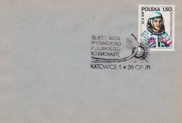 Poland Postmark D78.07.26 KATOWICE.03kop: Cosmos The First Polish Cosmonaut Sun - Entiers Postaux