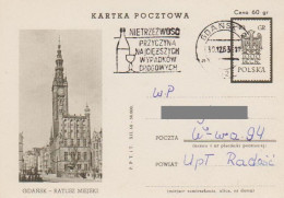 Poland Postcard Used Cp 205 C I.01: Gdansk Town Hall (postal Circulation) - Stamped Stationery