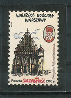 Poland SOLIDARITY (S132): Fighting Churches St. John The Baptist (brown-white) - Solidarnosc Vignetten