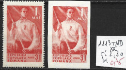 ROUMANIE 1113 + Non Dentelé ** Côte 2.30 € - Unused Stamps