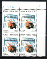 ITALIA REPUBBLICA ITALY REPUBLIC 1996 TRAVERSATA INTERCONTINENTALE STATI UNITI ROMA NEW YORK USA CROSSING QUARTINA MNH - 1991-00: Mint/hinged